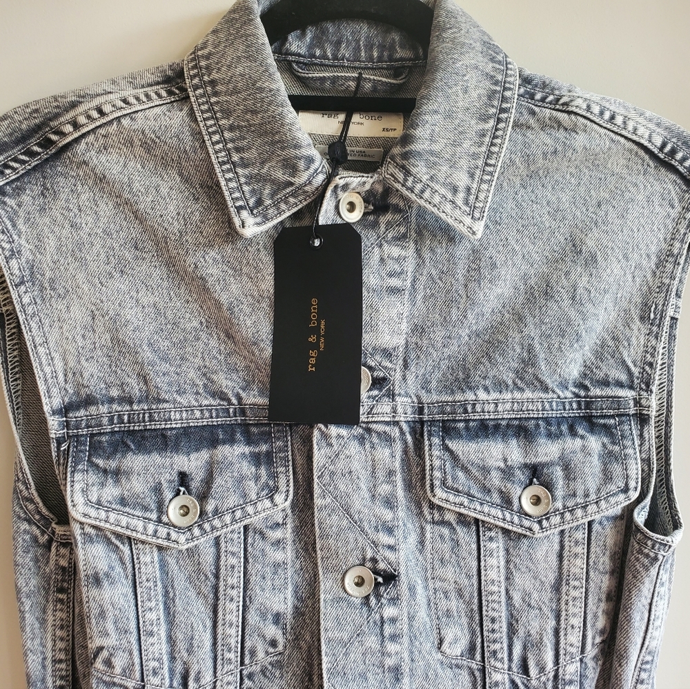 Rag & Bone | Denim Trucker Dress | Color: Acid, Jean | XS